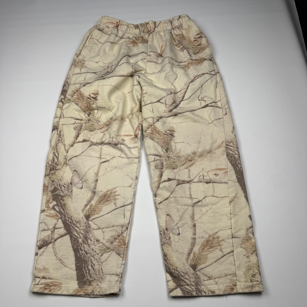 Dairy Boy Sweat Pants Womens Medium Beige Camo 100% Cotton Outdoor Print